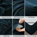 Full Size Sheet Set, Viscose Bamboo Sheets for Bed Set 4pcs, 100% Viscose Derived from Bamboo, Hotel Luxury Silky & Cooling for Hot Sleepers, Deep Pocket Up to 17", Navy Blue