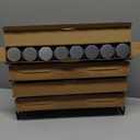 SpaceAid Spice Rack Organizer with 32 Spice Jars, 386 Spice Labels, Chalk Marker and Funnel Set for Cabinet, Countertop, Pantry, Cupboard or Door & Wall Mount - 32 Jars, 15.3" W × 10.8" H, Black