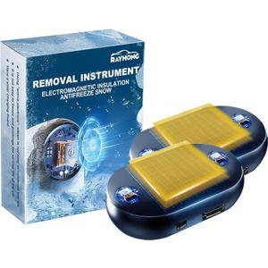 2pcs Anti-Freeze Electromagnetic Car Snow Removal Device,2026 Portable Solar Electromagnetic Snow Melter,Car Interference Antifreeze Instrument for Ice and Snow Scraping