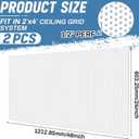 DoubleFill 2 Pack 2' x 4' Plastic Perforated Tiles with 1/2" Holes 24" x 48" White Drop Ceiling Tiles Plastic Ceiling Grid Covers