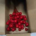 Watayo 45 Pcs Christmas Artificial Pine Branches with Red Berry Stems, 10.5" Faux Evergreen Norfolk Pine Cypress Leaves Stems, Fake Foliage Pine Needles Picks for DIY Craft Garland Home Decor