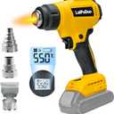 Cordless Heat Gun for Dewalt 20v Battery, 300W Fast Heating Hot Air Gun, 2-Temp Setting 86-1022(30C-550C) with 3 Nozzles for DIY Crafting, Shrink Tubing(Tool Only)