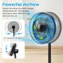 2 Pack 16" Oscillating Pedestal Stand Fan, 8 Speed, 50 DB Quiet, Black Heavy Duty Industrial Standing Floor Fan with 9 H Timer for Home, Living Room, Kitchen, Office