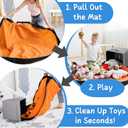 XL Toy Storage Organizer with Play Mat - Storage Bag/Box for Kids, Boys, Girls, Nursery, Playroom - Basket for Building Bricks/Blocks - Collapsible Fabric Cube Bin, 13"x13"x15"