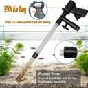 Carefree Fish Aquarium Gravel Cleaner 15~30In with 6Ft Water Hose Fish Tank Water Changer Sand Vacuum with Skimmer Net and Long Handle Sponge Brush Algae Scraper