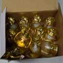 ROCEEI 12 Pcs Ramadan Eid Lantern Mini Gold Lanterns Decorative with LED Candles Small Eid Mubarak Lantern Decor Vintage Hanging Lantern Lights for Home Table Centerpiece Eid Mubarak Party Gift