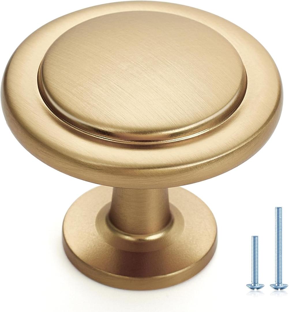 Ravinte 30 Pack Champagne Bronze Cabinet Pulls 1-1/4 inch Kitchen Cabinet Knobs Drawer Knobs Dresser Handles Drawer Pulls Door Dresser Handles