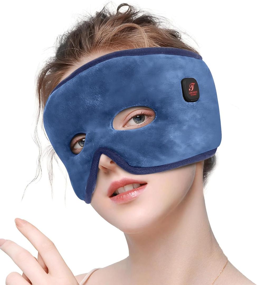 Heated Face Mask for Sinus Pressure, Cordless Sinus Mask with 3 Temperature Modes, 2500mAh Rechargeable Face Heating Pad, Sinus Pressure Relief with 15 Minutes Auto-Off(Blue)