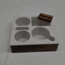 Couch Cup Holder Tray, Handy Soft Silicone Acacia Wooden Couch Caddy for Bed Car Seat Beach Organizer, Waterproof Anti-Spill Sofa Cup Holder for Snacks Beverage Remote (White) (10*10*3 IN)