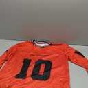 GORGLITTER Women's Oversized Breezy Bowl Jersey Shirt Y2K 90s Long Sleeve V Neck Graphic Streetwear Tops (Red)