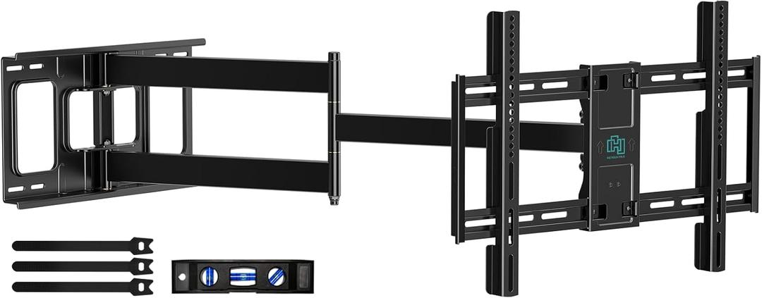 Long Arm TV Wall Mount for 42-80 inch TVs, Full Motion with 43 inch Extension Articulating Arms, Swivel and Tilt TV Bracket, Holds up to 110 lbs, Max VESA 600x400mm