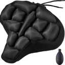 DAWAY F1 3D Inflatable Air Bike Seat Cushion Cover  Large, Wide Bike Saddle Cover, Shock-Absorbing & Breathable Adjustable Comfort Pad for Peloton, Indoor, Road, Mountain, Outdoor Bikes & Commuting