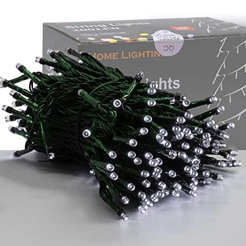 Twinkle Star 66ft Christmas Decorative Mini Lights, 200 LED Green Wire Fairy Starry String Lights Plug in, 8 Lighting Modes, for Indoor Outdoor Xmas Tree Wedding Party Decoration (White)