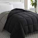 Cosybay Down Alternative Comforter (Black/Grey, Queen) - All Season Soft Quilted Queen Size Bed Comforter - Duvet Insert with Corner Tabs -Winter Summer Warm Fluffy, 88x92inches