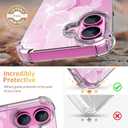 for iPhone 16 Case, 3 in 1 Screen & Lens Protectors, Floral Cover | Soft TPU Material | Clear Cute Flower Design | Shockproof Protection | Designed for Women & Girls,Flower-2/White
