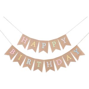 Rainbow Burlap Banner - Pastel Birthday Banner, Personalized 1st Birthday Decor, Photo Prop