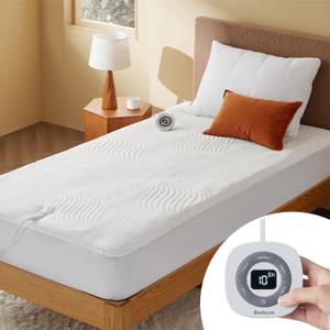 Bedsure Heated Mattress Pad Twin - Bed Warmer with Memory & Preheat Functions, 12-Hour Auto Off & 10 Heat Settings, Single Controller, Fast Heating, Jacquard Electric Mattress Pad Twin, 39"x75" (Twin)