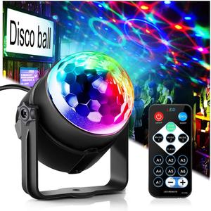 Party Lights,Disco Light Disco Ball Dj Rave Lights Strobe Lights Sound Activated Stage Lights Projected Effect Dancing Light Remote Control for Birthday Xmas Wedding Bar Glow Party Christmas