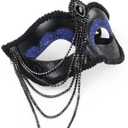 elegant black feather masquerade ball mask for women and men - perfect couple accessory for masquerade Halloween