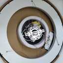 Modern LED Wood Chandelier, 20" Circular Ring Chandelier for Dining Room