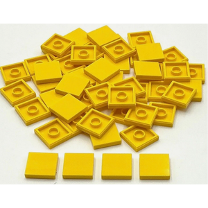 Classic Bricks Tile 2 x 2 110 Piece, Compatible with Lego Parts 3068, Creative Play Set - Compatible with Lego and All Major Brick Brands (110 Pcs) (Gold)