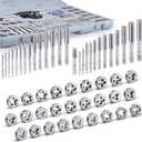 60-Pc Master Tap and Die Set - Include SAE Inch Size #4 to 1/2 and Metric Size M3 to M12, Coarse and Fine Threads | Essential Threading Rethreading Tool Kit with Complete Accessories and Storage Case