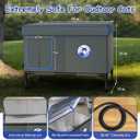 Heated Outdoor Cat House for Winter, 100% Waterproof XXL Shelter (29"x17"x21") with Escape Door & Heating Pad, Insulated for Feral Cats & Small Dogs