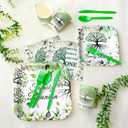 350 Pcs Family Reunion Paper Plates and Napkins Set 9 Inch 7 Inch Disposable Durable Dinnerware Gathering Tree Party Supplies Tableware Serve 50 Guest Cups Knife Forks Spoon