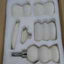 Bathroom Accessory Set 5PCS, Ceramic Bathroom Accessories Set, Irregular Shape Small Bathroom Sets Accessories Complete, Home Apartment Minimalist Decor Vanity Countertop, Beige, ANTIS'S HOME (White)