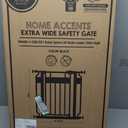 Regalo Safety 30-41.5 Extra Wide Baby Gate for Doorways & Bottom of Stairs, Pressure Mounted Wood Accent Gate with Door, Tested & Safe for 30 Years, American Designed, American Owned
