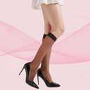 Weziarer 12 Pairs Knee High Stockings for Women,20D Nylon Sheer Stocking Socks with Reinforced Toe (Black)