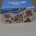 Baby Toys 6-12 Months, 6 in 1 Montessori Toys for 1 Year Old, Soft Infant Sensory Teething Toy, Stacking Cups & Blocks, Shape Sorter Blocks, Finger Puppets, Tissue Box Toy for Toddler 0-3-6-9-12 M+