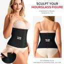 2 x Nebility Waist Trainer for Women Corset Shapewear Tummy Control Body Shaper Girdle Waist Cincher Postpartum Belly Band(Large, Black)
