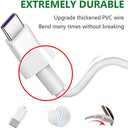 2 x 6FT Car Charger USB A to C Cable for iPhone 15/Pro Max/Plus - Data Cable for CarPlay and iPad/MacBook