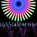 LED Foam Glow Sticks Bulk, Glow in the Dark Party Supplies with 3 Modes Flashing, Perfect for Valentine's Day, Easter, Weddings, Carnivals, Concerts, Camping, Sporting Events, Parties,Haloween (100)