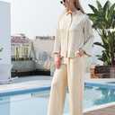 Bamans Wide Leg Dress Pants High Elastic Waisted Slacks for Curvy Women Work Business Office Casual Trousers with Pockets (Black, XXL)