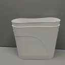 2 Pack Small Narrow Trash Can with Handles 3.2 Gallon/12 L White Slim Waste Basket Office Narrow Garbage Bin Slim Garbage Container Bin Fits Bathroom, Under Desk, Home