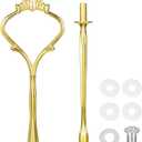 Uxcell 1 Set Cake Tray Stand Handle Cupcake Dessert Plate Hardware Fitting Holder Rod Stand Handle for Cake Stand Wedding Party, 2-Tiers Crown Gold