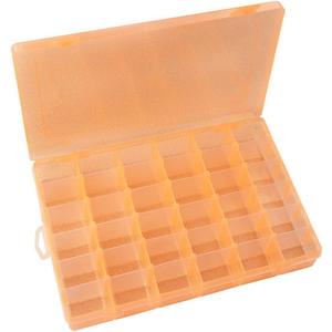 Magik 36 Grid Box Storage Organizer Case Container Display Collection with Adjustable Divider Big (1 Pack, Orange)