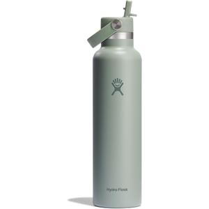 Hydro Flask Water Bottle - Insulated Stainless Steel - Straw Lid, Non Spill, Leakproof 24 Oz Agave Green