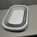 SAMMART 42L (11 gallon) Collapsible Plastic Laundry Basket - Foldable Pop Up Storage Container/Organizer - Space Saving Hamper/Basket (1, White/Grey)