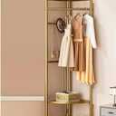 Metal Clothing Rack with 3 Shelves 4 Hanger Hooks Corner Coat Rack Stand Hall Trees with 2 Pants Hanger for Entryway Bedroom Living Room 