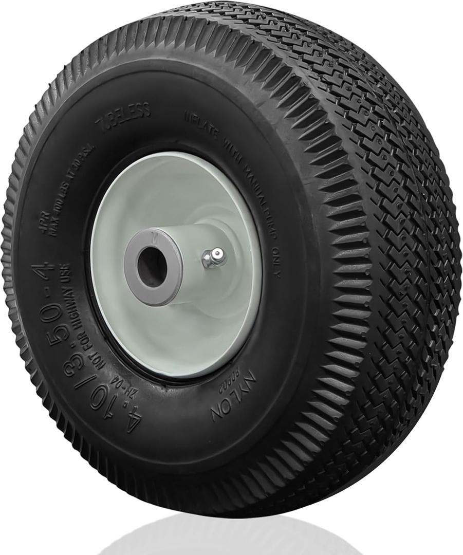 105-3471 Front Wheel and Tire Assembly Replacement for Toro 105-3471 - Compatible with TimeCutter & Exmark Quest Z-Turn Mowers 4.10x3.50-4 Tire, 3/4" ID Axle 4-1/4" Hub Length Grease Zerk - 1 Pack