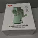 Rotary Cheese Grater with Handle - Vegetable Shredder with 5 Blades & Strong Suction Base, Round Slicer & Food Chopper for Kitchen (Green)