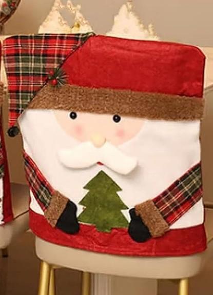 Christmas Themed Chair Covers, Christmas Seat Covers for Dining Room Chairs, Christmas Chair Back Covers Set of 2 Christmas Chair Decor Decorations for Kitchen (2pcs-A)