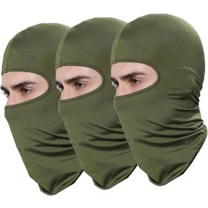 Pack of 3 Ski Mask Bandana Face Hat UV Protection Full Cover for Women Men Outdoor Sports (Green)