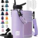 DYSANKY Insulated Water Bottle | Thickened Stainless Steel Vacuum Metal | Portable Sports Water Jug for Gym and Hiking with Straw, Carrier Bag, Handle Strap | BPA-Free 32 oz (Purple)
