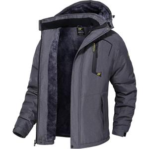QPNGRP Mens Waterproof Ski Snowboard Jacket Winter Windproof Snow Coat (XX-Large, Cation Darkgray)