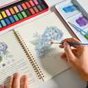 Watercolor Workbook for Adults and Beginners, 15 Original Floral Design Water Coloring Book with 24-Color Vibrant Watercolor Paint Set, 2 Paintbrushes for Stress Relief (Bouquets), 1 Count