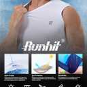Runhit 2 Pack Men's Compression Shirts Sleeveless Workout Athletic Tank Top Sports Base Layer Undershirt (Blue, XL)